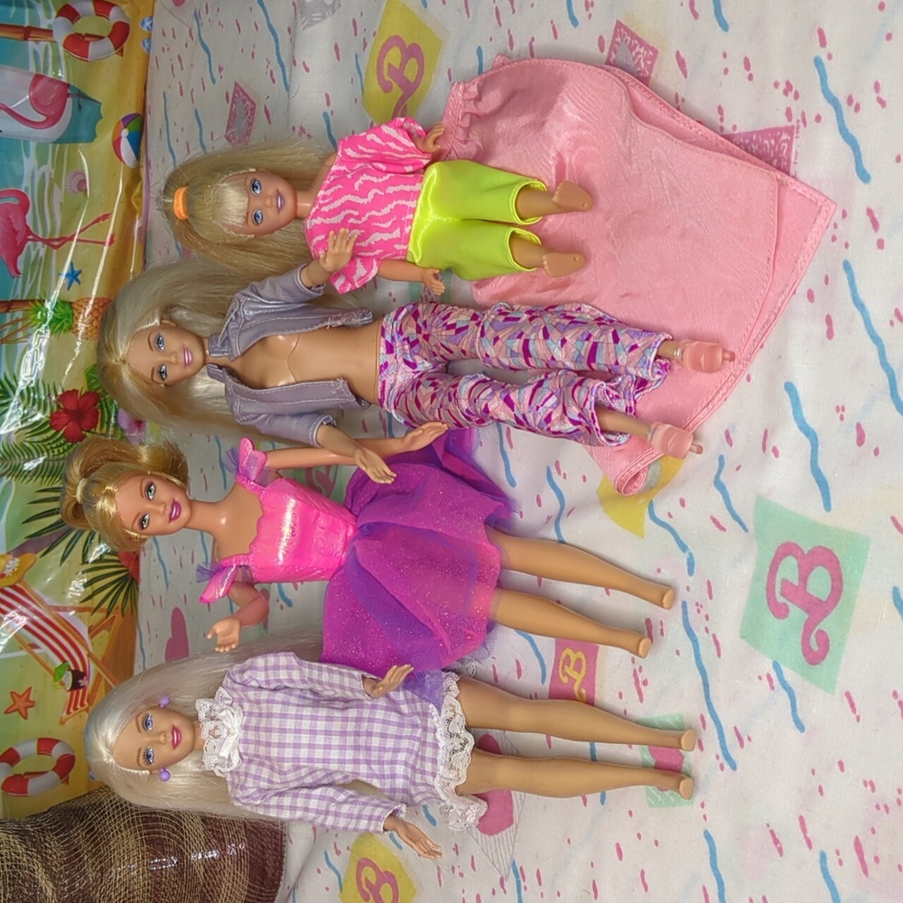 Barbie Doll Set with Pink and Purple Outfits